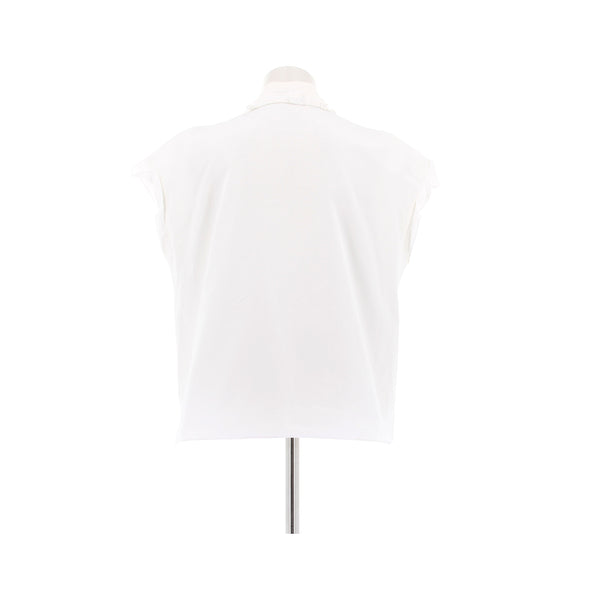 Blouse à manches courtes en coton blanc