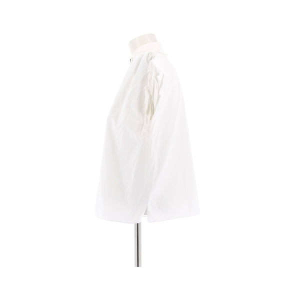Blouse à manches courtes en coton blanc