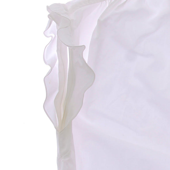 Blouse à manches courtes en coton blanc