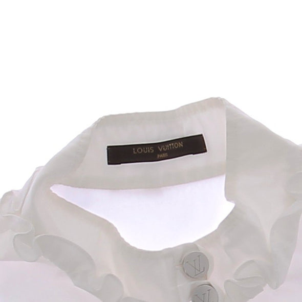 Blouse à manches courtes en coton blanc