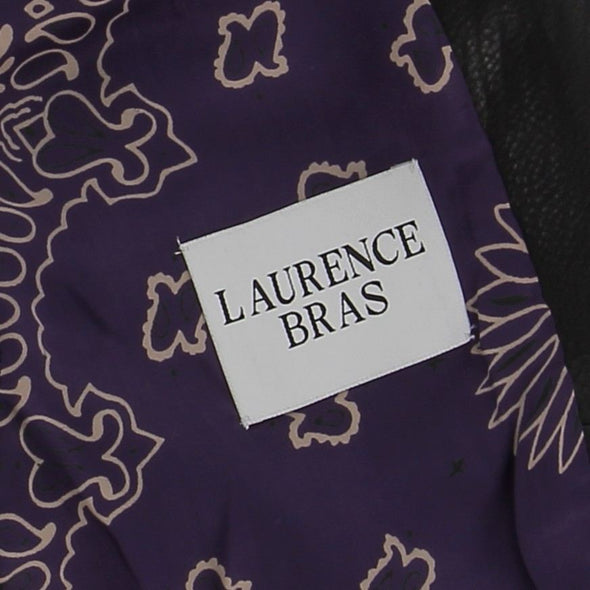 Blouson bicolore en cuir à franges