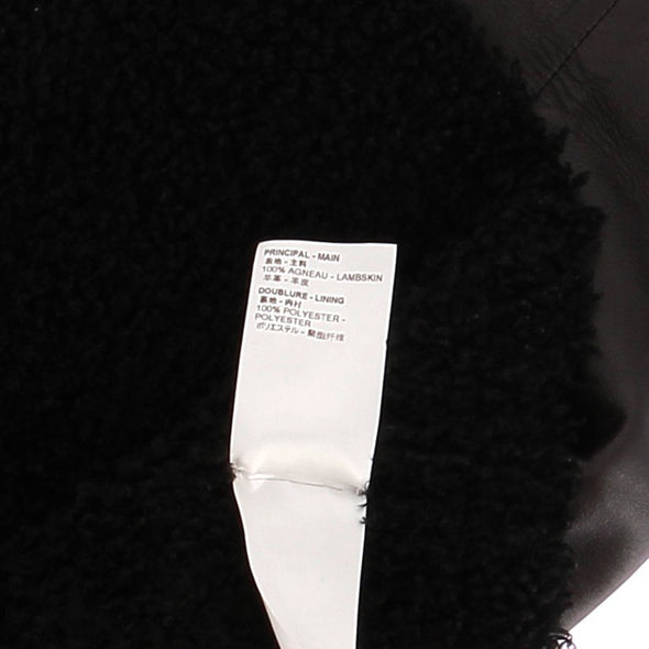 Blouson court en cuir marron