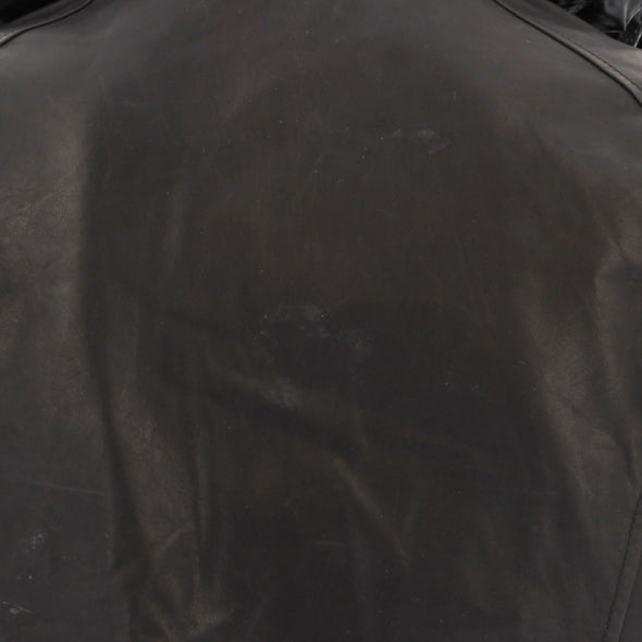 Blouson pliable en cuir à capuche