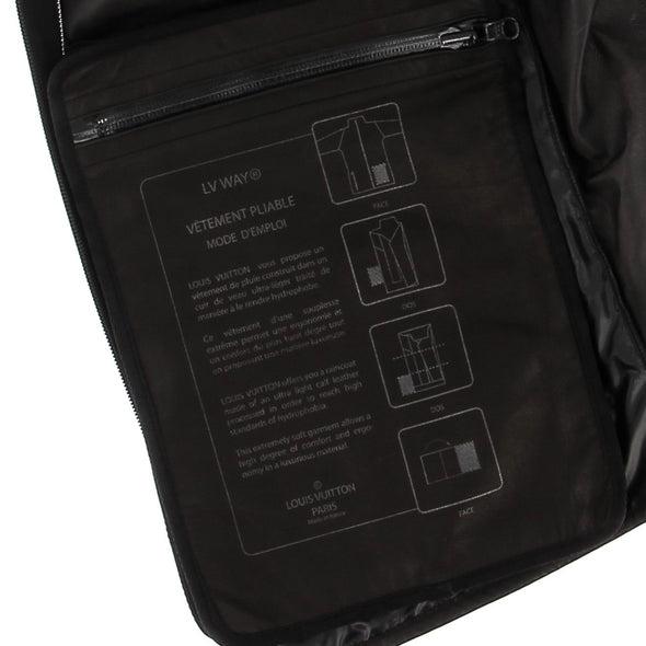 Blouson pliable en cuir à capuche