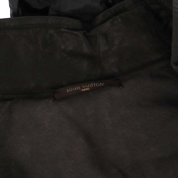 Blouson pliable en cuir à capuche