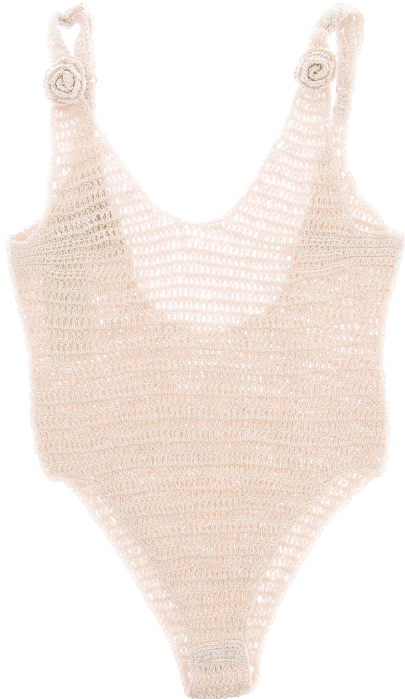 Body en crochet de coton beige