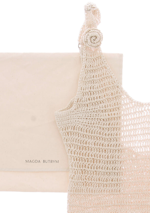 Body en crochet de coton beige
