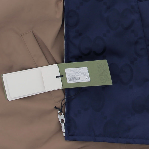 Blouson réversible marron et bleu marine