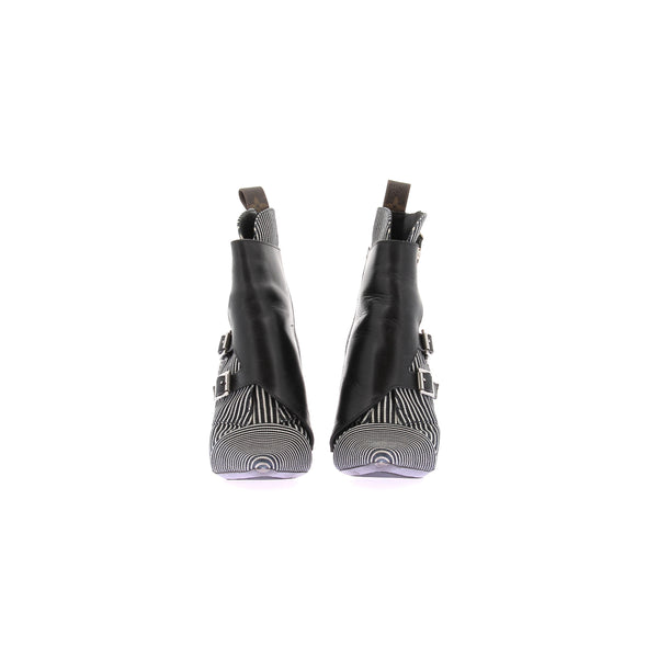 Bottines à talons rayées