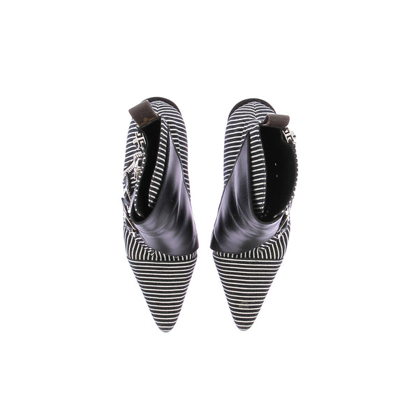 Bottines à talons rayées