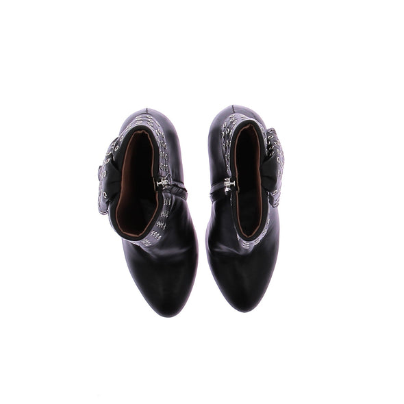 Bottines à talons en cuir