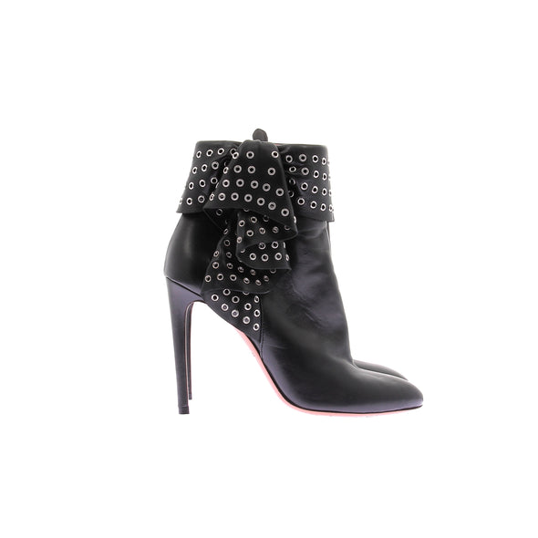 Bottines à talons en cuir