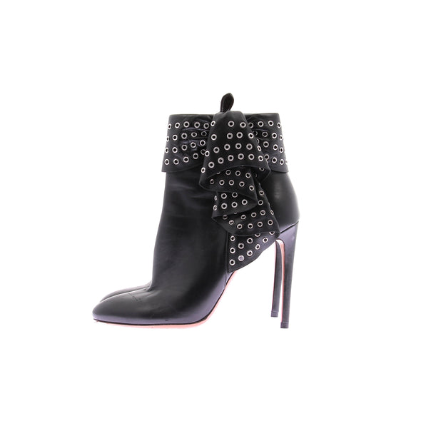 Bottines à talons en cuir