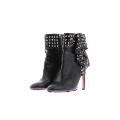 Bottines à talons en cuir