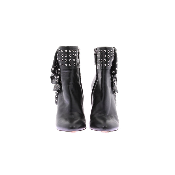 Bottines à talons en cuir