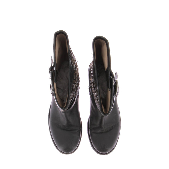Bottes en cuir noir