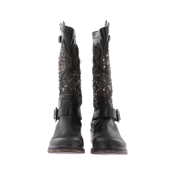 Bottes en cuir noir
