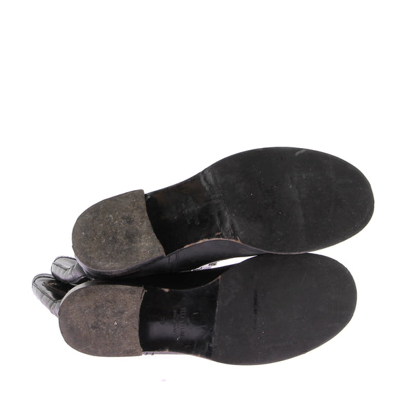 Bottes en cuir noir