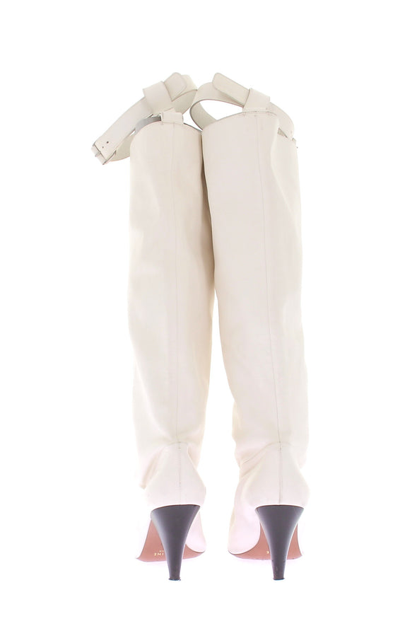 Bottes à talons blanches