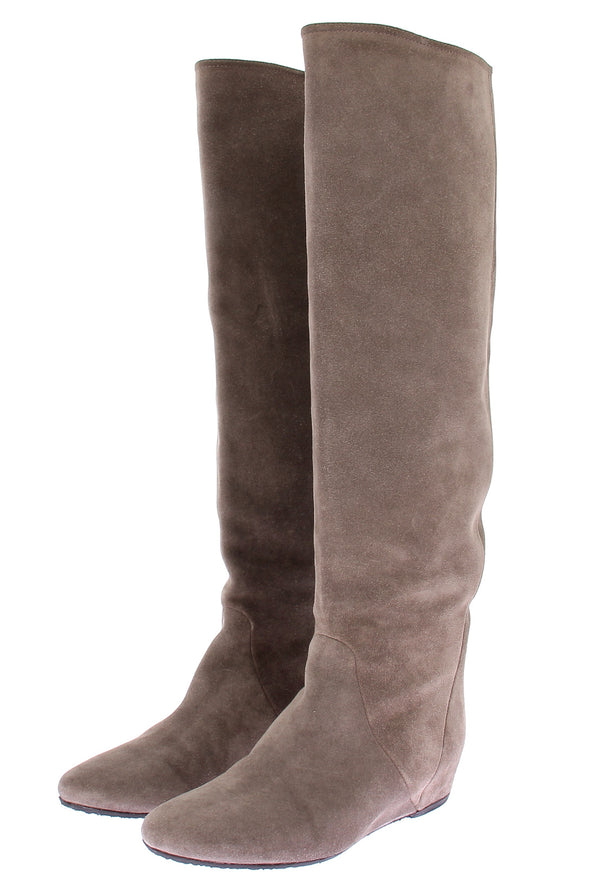 Bottes en daim taupe