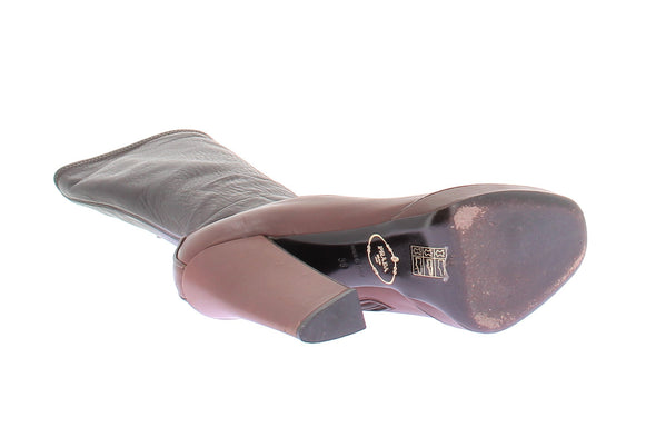 Bottes à talons bicolores