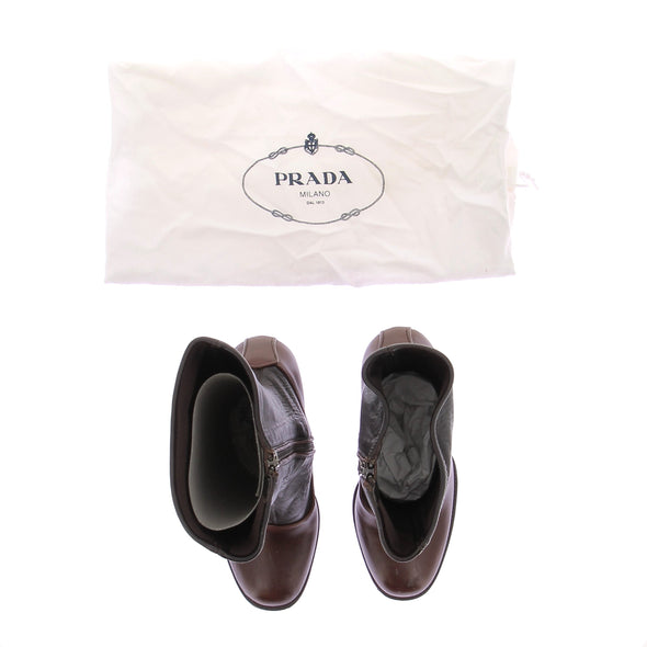 Bottes à talons bicolores