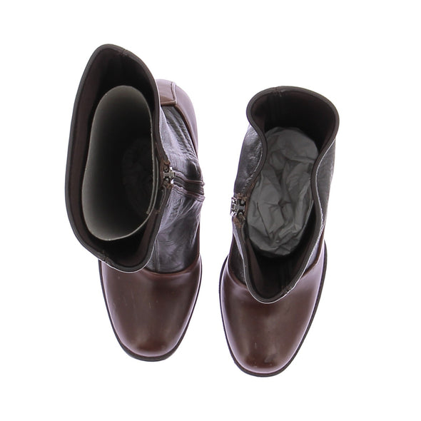 Bottes à talons bicolores