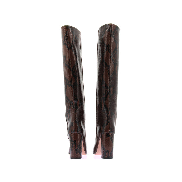 Bottes à talons à imprimé python