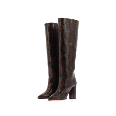 Bottes à talons à imprimé python