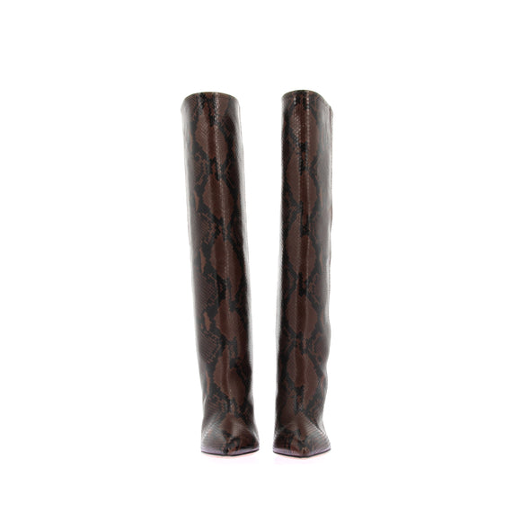 Bottes à talons à imprimé python