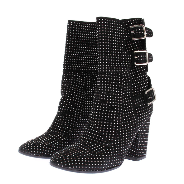 Bottine à talons avec strass