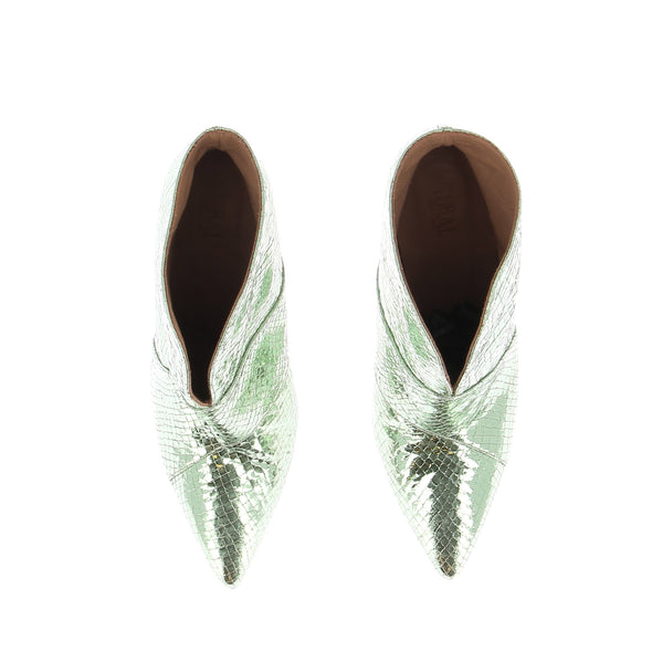 Bottines en cuir vert