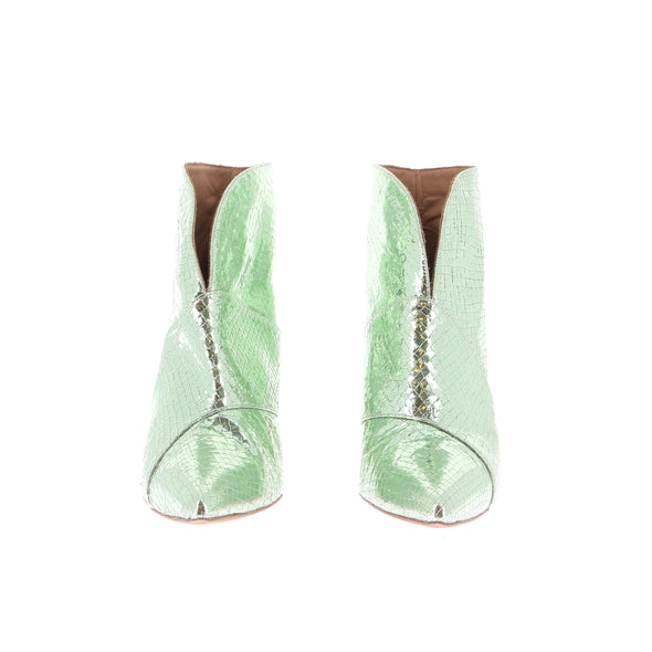 Bottines en cuir vert