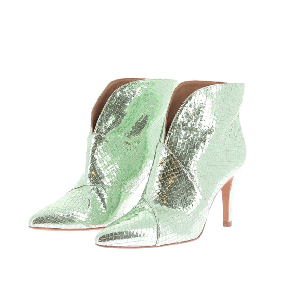 Bottines en cuir vert