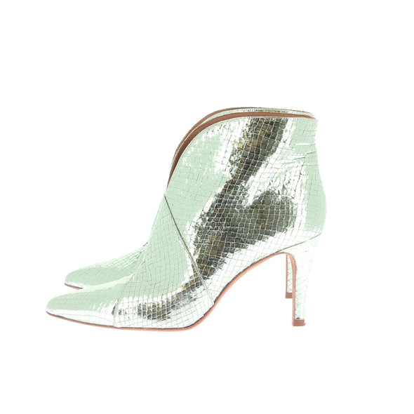 Bottines en cuir vert