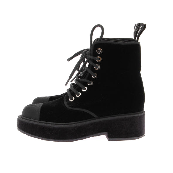 Bottines noires en velours