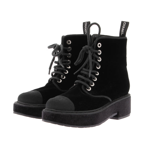 Bottines noires en velours