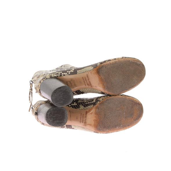 Bottines en cuir de serpent
