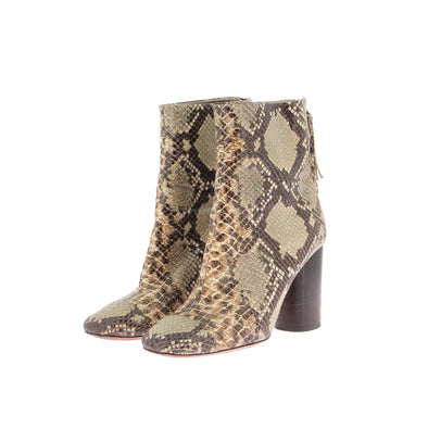Bottines en cuir de serpent