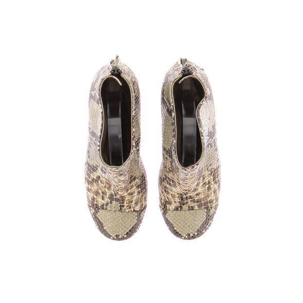 Bottines en cuir de serpent