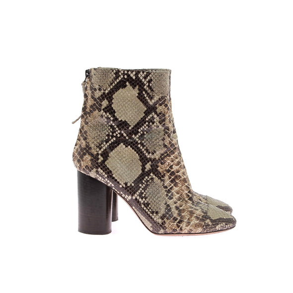 Bottines en cuir de serpent