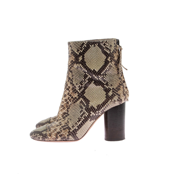 Bottines en cuir de serpent