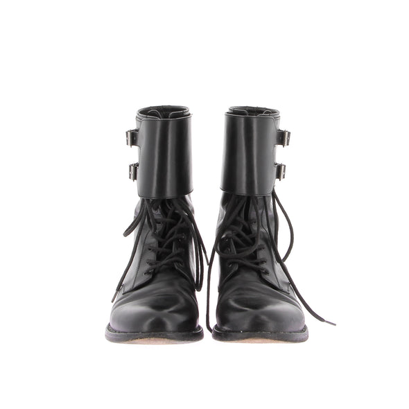 Boots en cuir noir