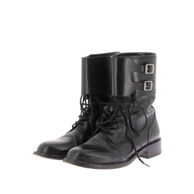 Boots en cuir noir