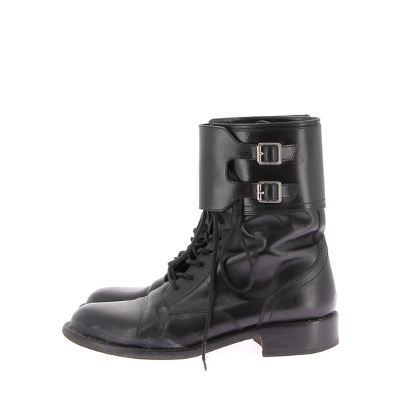 Boots en cuir noir