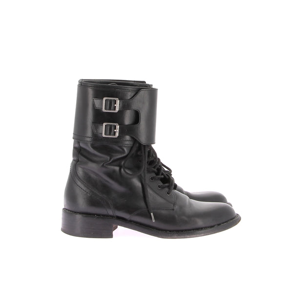 Boots en cuir noir