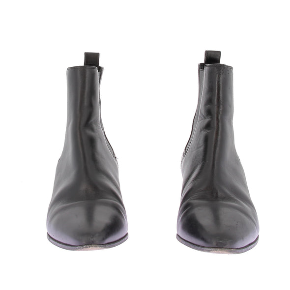 Bottines à talons en cuir