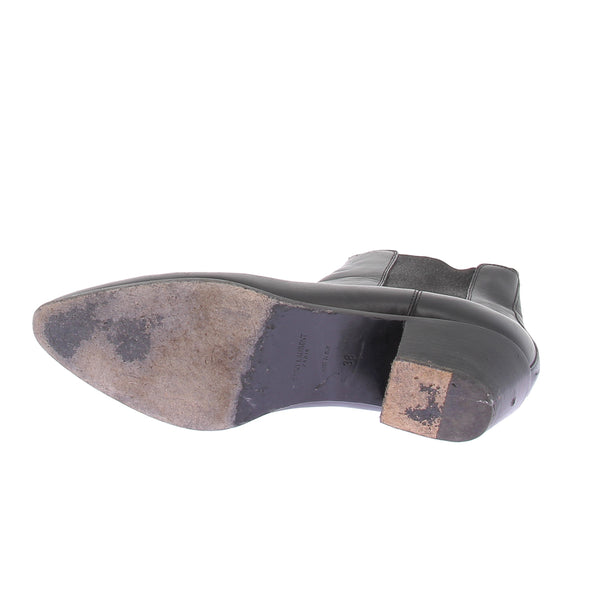 Bottines à talons en cuir