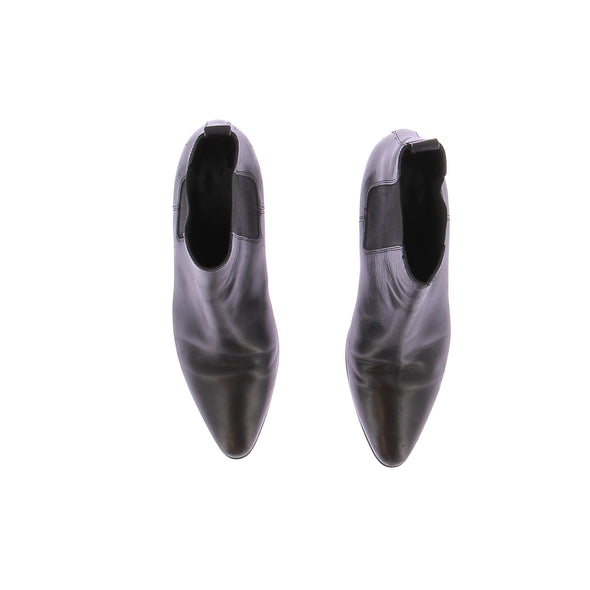 Bottines à talons en cuir