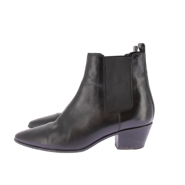 Bottines à talons en cuir